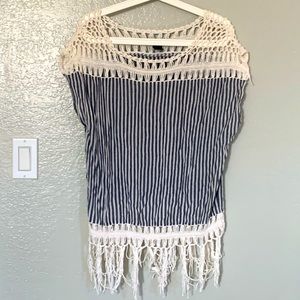 Bohemian Top Short Sleeves With Stripes